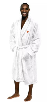 Northwest Licensed NCAA Silk Touch Unisex Adult Bath Robe One Size Large/X-Large (White, Texas Longhorns)