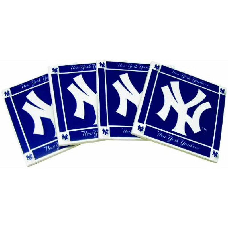 MLB New York Yankees Ceramic Coasters-Pack of 4, Blue