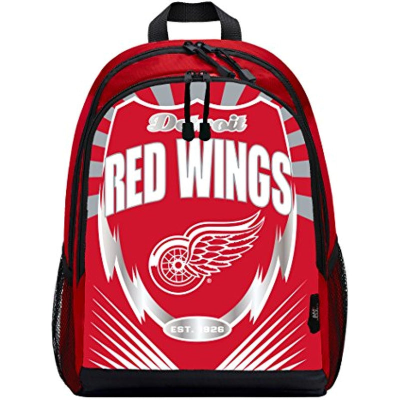 The Northwest Company NHL Detroit Red Wings Unisex-Youth "Lightning" Sports Backpack, 16.5" x 5.5" x 12", Lightning