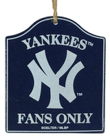 Officially Licensed MLB Wood Sign Fan Ornament (New York Yankees Combo)