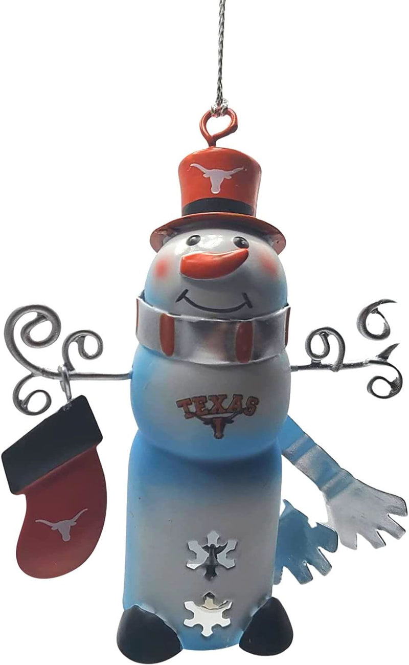 NCAA Tin Snowman Bell Hanging Ornament (Texas Longhorns)