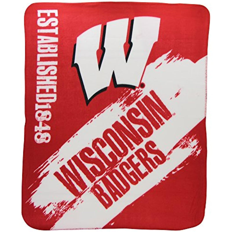 Northwest The Company NCAA Collegiate School Logo Fleece Blanket (Wisconsin Badgers, 50" x 60")