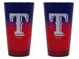 Boelter Brands MLB Texas Rangers Ombre Pint, 16-Ounce, 2-Pack