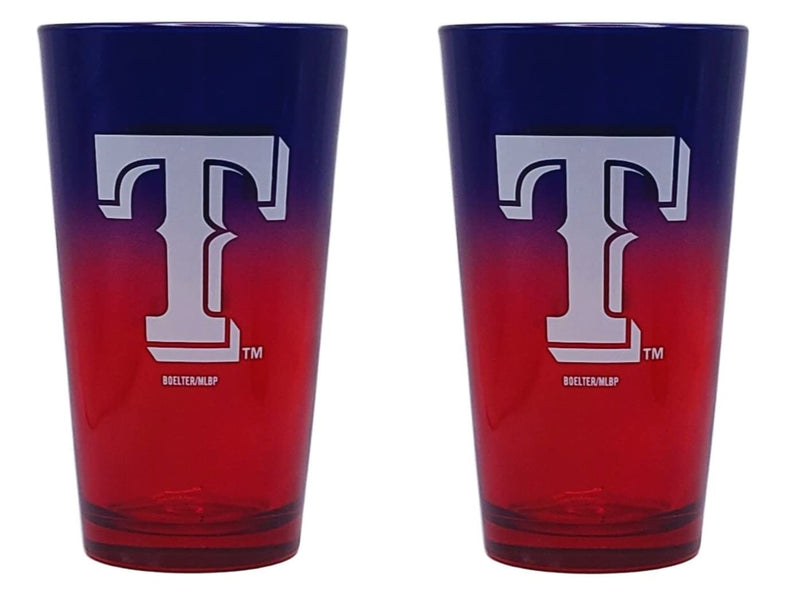 Boelter Brands MLB Texas Rangers Ombre Pint, 16-Ounce, 2-Pack