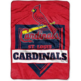 The Northwest Company 1 Pc, St. Louis Cardinals Blanket 60x80 Raschel Home Plate Design, Acrylic & Polyester, Extra Warm & Superior Durability, Easy Care, Machine Washable & Dryable