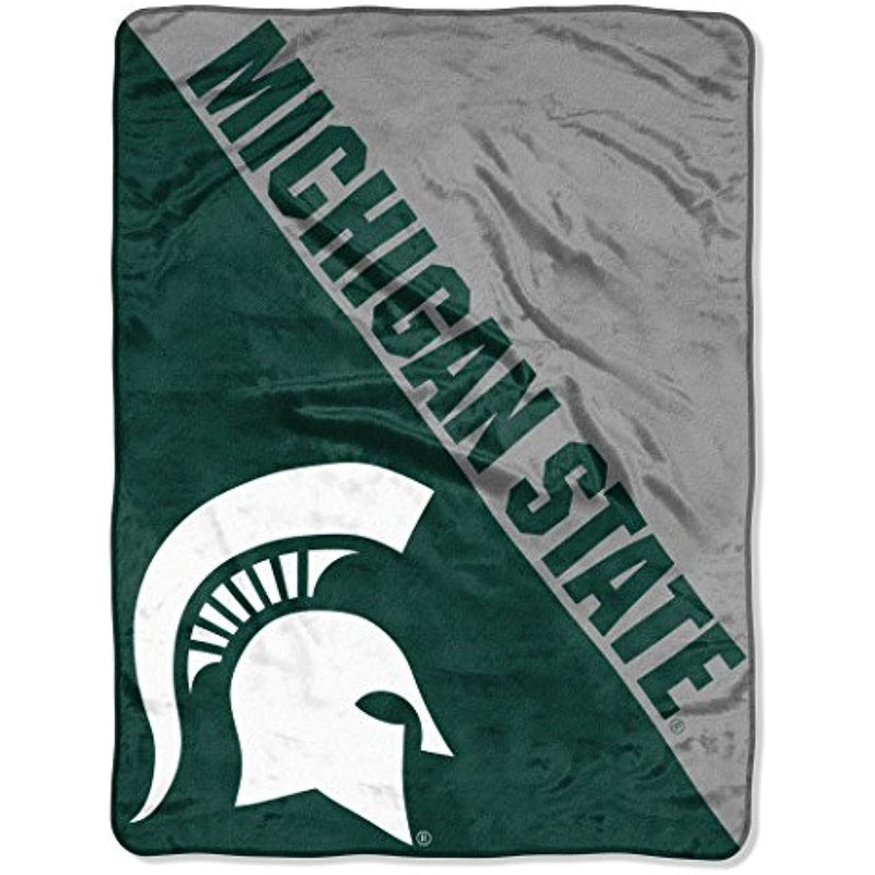 Northwest NCAA Michigan State Spartans Unisex-Adult Micro Raschel Throw Blanket, 46" x 60", Halftone