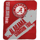 Northwest NCAA Collegiate School Logo Fleece Blanket (Alabama Crimson Tide, 50" x 60")