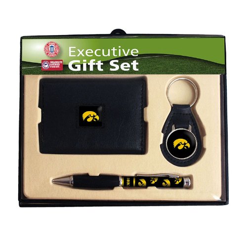 Team Sports America Iowa Hawkeyes Trifold Wallet, Key Fob, Pen Gift Set