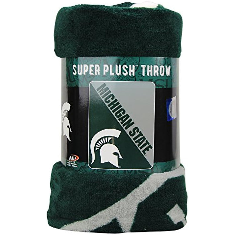 Northwest NCAA Michigan State Spartans Unisex-Adult Micro Raschel Throw Blanket, 46" x 60", Halftone