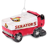 Officially Licesned NHL Blown Glass Zamboni Hanging Ornament (Ottawa Senators)