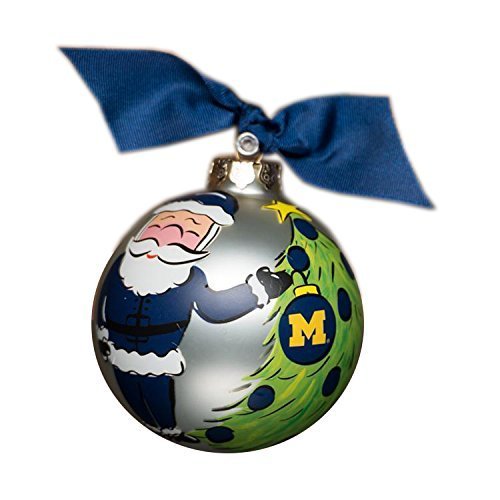 Glory Haus Michigan Santa Glass Ornament, 4-Inch