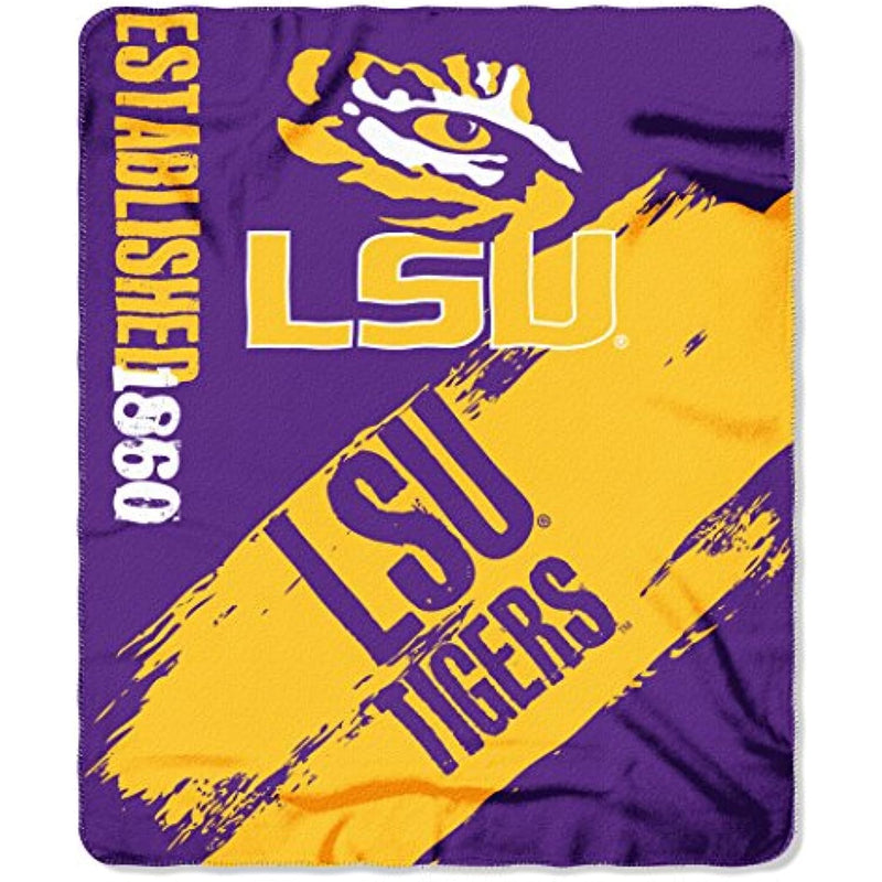 The Northwest Company NCAA LSU Tigers Fleece Throw Blanket, 50" x 60", Painted