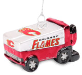 Officially Licesned NHL Blown Glass Zamboni Hanging Ornament (Calgary Flames)