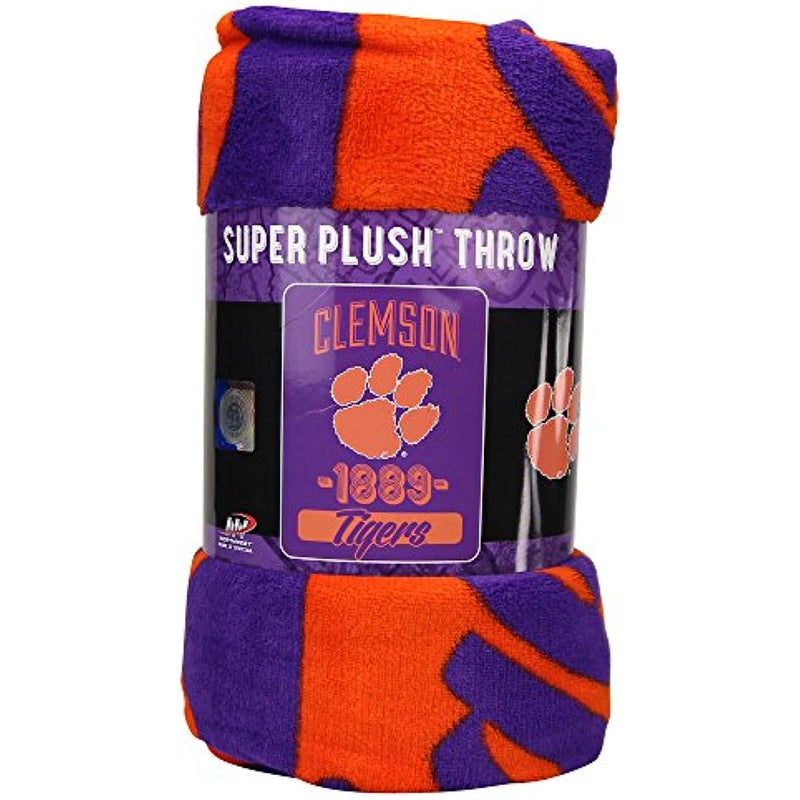 NCAA Collegiate Varsity Super Soft Plush Throw Blanket (Clemson Tigers)