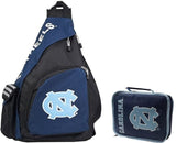 NCAA Day Bag Travel Combo Includes Single Shoulder Strap Backpack and Separate Insulated Lunch/Toiletry Bag (North Carolina "UNC" Tar Heels)