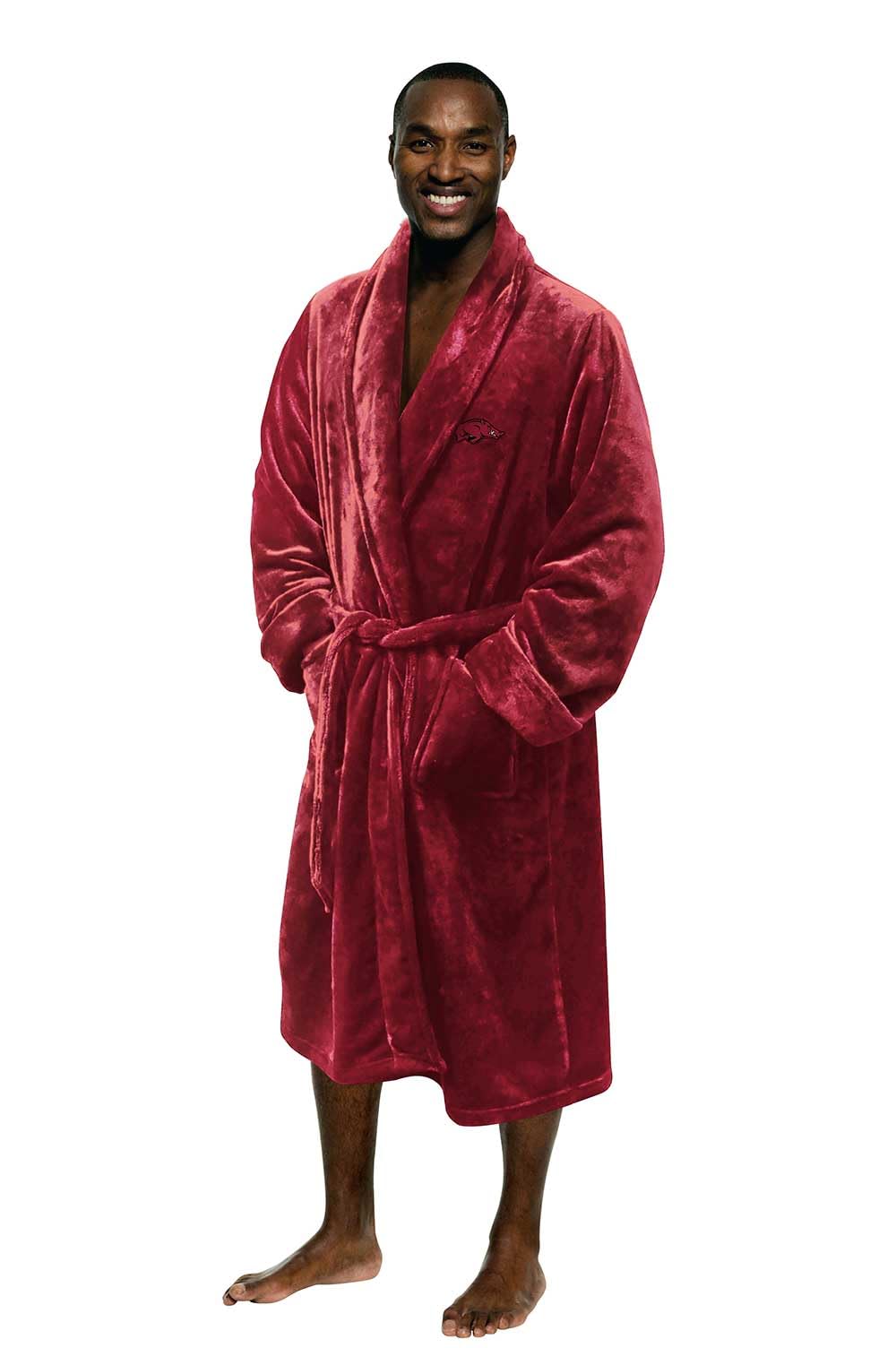 Northwest Licensed NCAA Silk Touch Unisex Adult Bath Robe One Size Large/X-Large (Red, Arkansas Razorbacks)