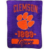 NCAA Collegiate Varsity Super Soft Plush Throw Blanket (Clemson Tigers)