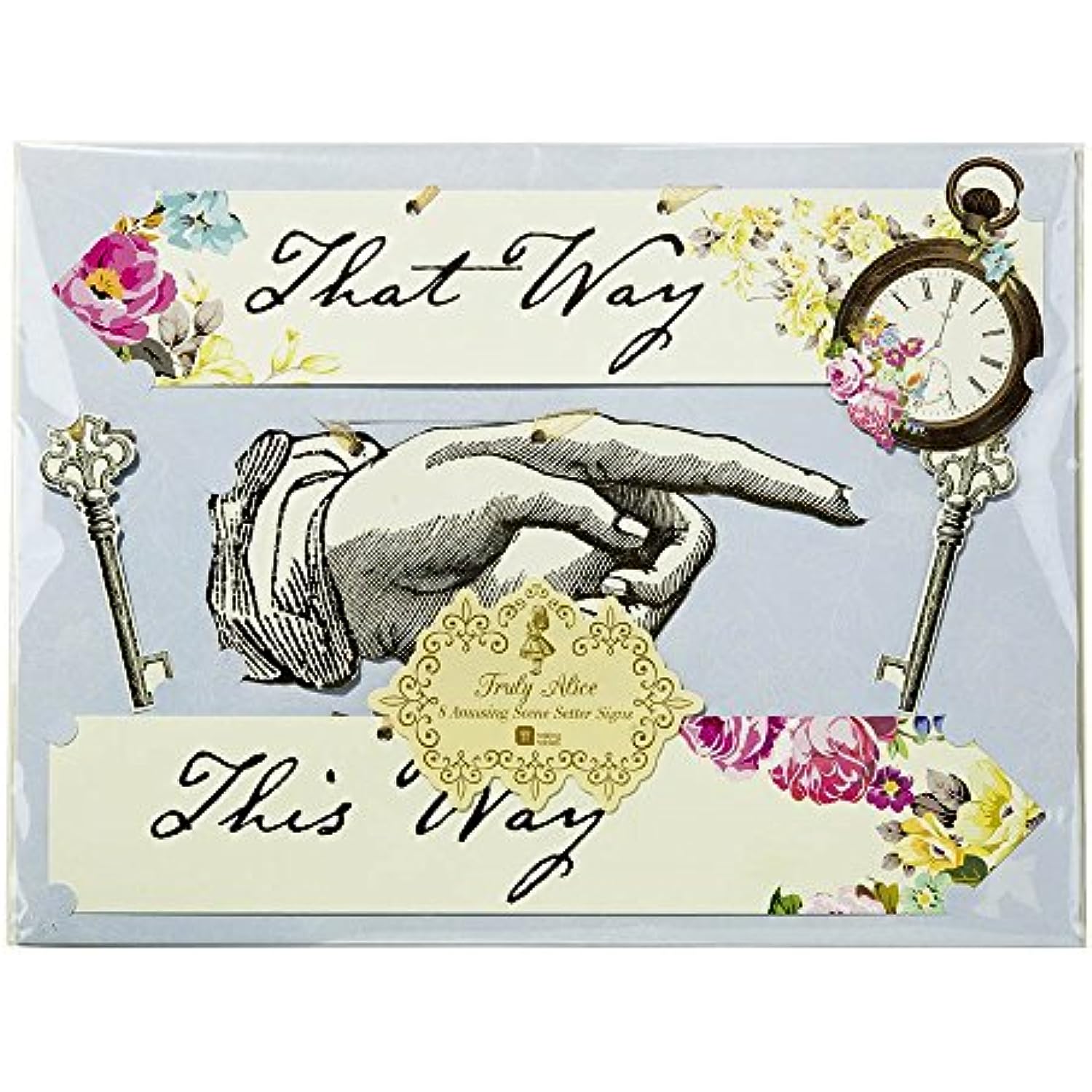 Talking Tables Truly Alice Mad Hatter Scene Setter Signs for a Tea Party or Wedding, Multicolor (8 Pack)