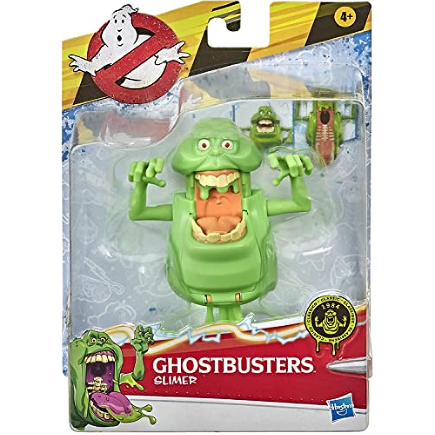 Ghostbusters Fright Feature Slimer Ghost Figure and 8 Piece Lithograph Art Print Set Bundle for Movie Fans and Collectors