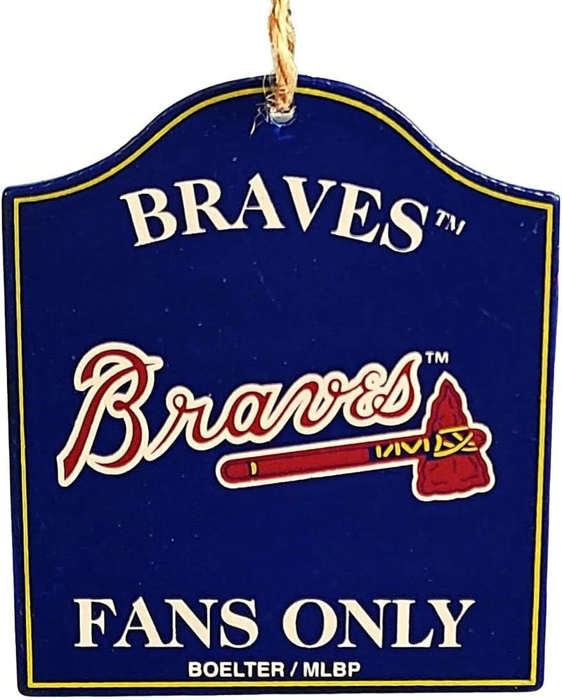 Officially Licensed MLB Wood Sign Fan Ornament (Atlanta Braves)