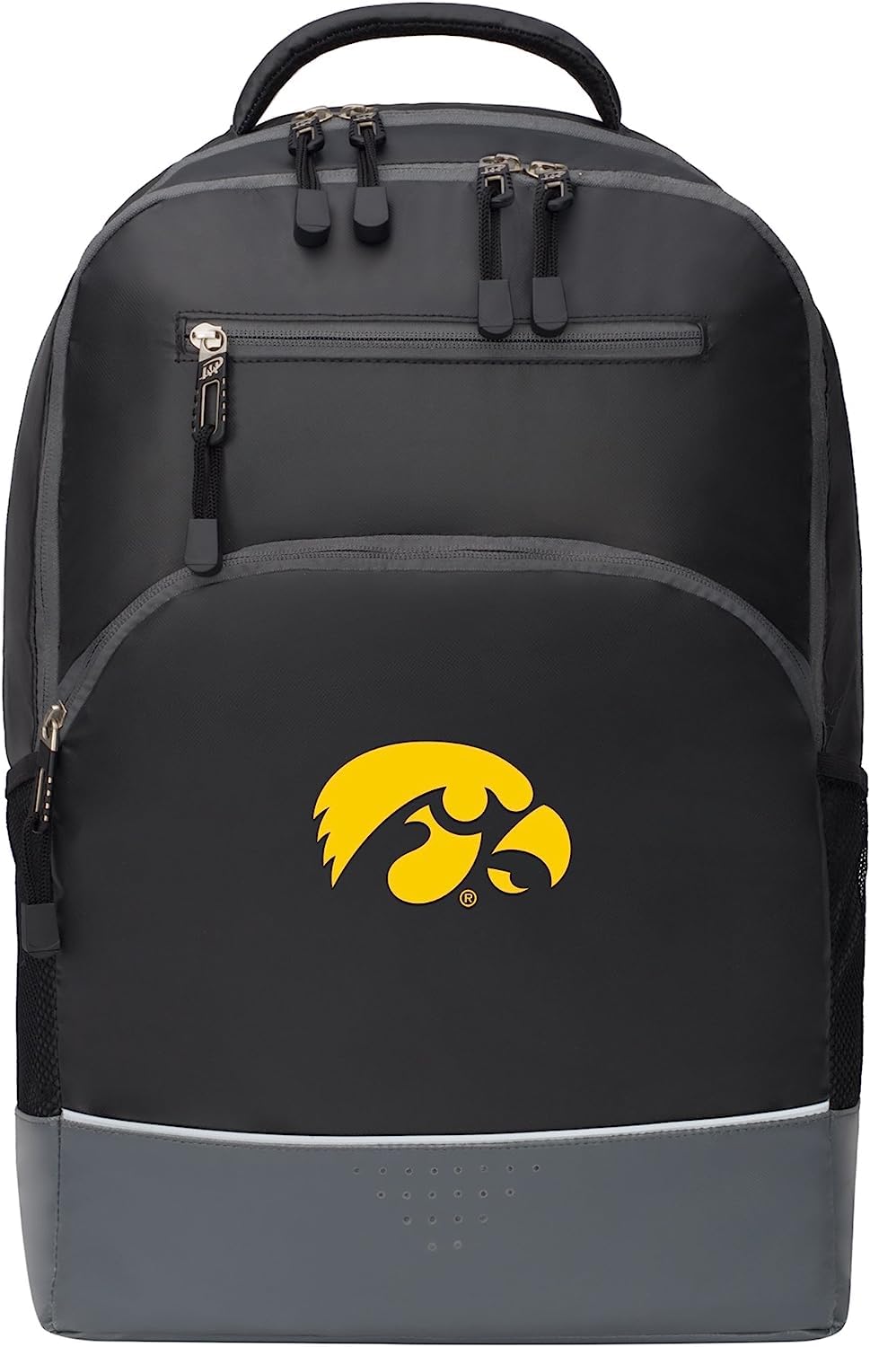 Northwest NCAA Alliance Backpack, Classic Black & Grey with Team Logo 19" x 7" x 12" (Iowa Hawkeyes)