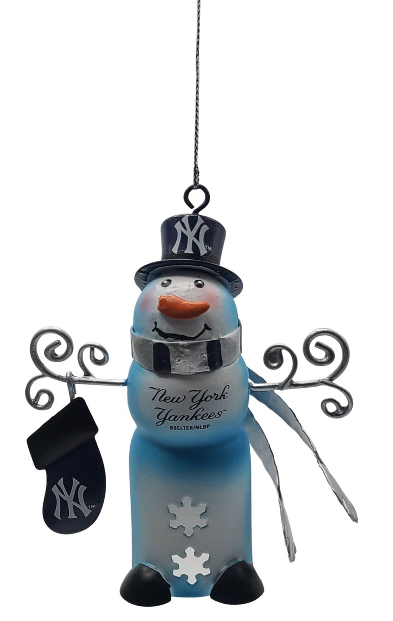 MLB Tin Snowman Bell Hanging Ornament (New York Yankees)