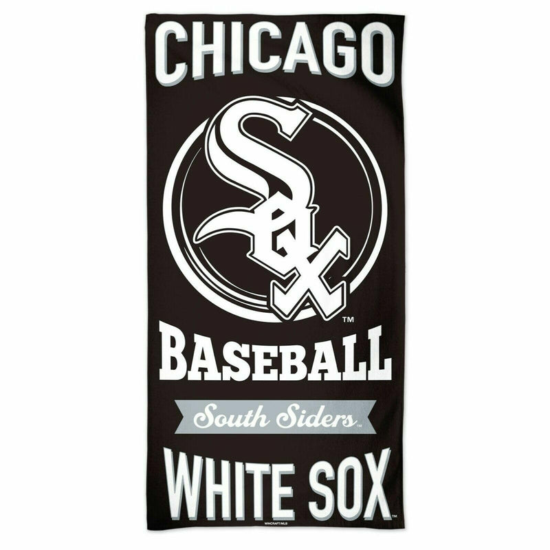 WinCraft Licensed MLB Inside Circle 100% Cotton Beach Towel 60" x 30" (Chicago White Sox)