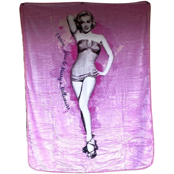 Extra Large Luxury Plush Throw Blanket How to Marry A Millionaire Pink 60" x 80"