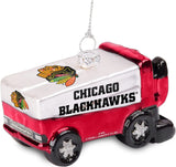 Officially Licesned NHL Blown Glass Zamboni Hanging Ornament (Chicago Blackhawks)