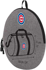 Travel and Warmth MLB Fan Bundle includes Foldable Compact Duffel Bag and Light Fleece Blanket For Easy Portability and Storage (Chicago Cubs)