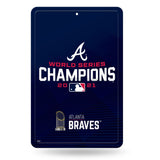 Rico Industries MLB Atlanta Braves 2021 World Series Champions Large Metal Sign