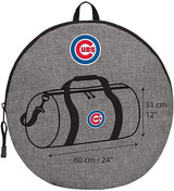 Travel and Warmth MLB Fan Bundle includes Foldable Compact Duffel Bag and Light Fleece Blanket For Easy Portability and Storage (Chicago Cubs)