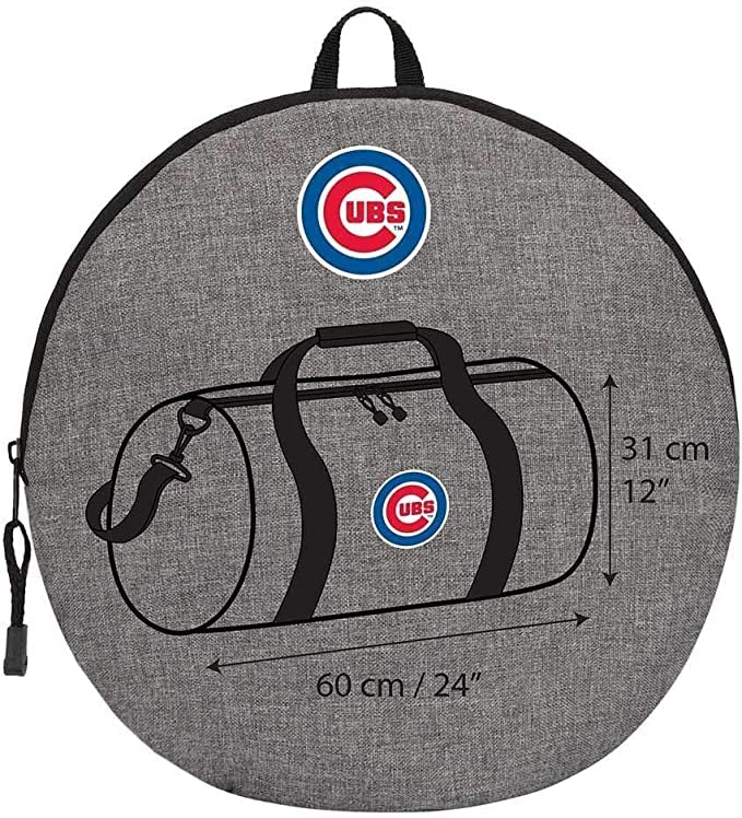 Travel and Warmth MLB Fan Bundle includes Foldable Compact Duffel Bag and Light Fleece Blanket For Easy Portability and Storage (Chicago Cubs)