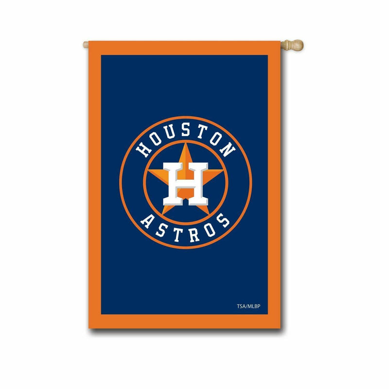 Houston Astros Double Sided Embroidery Applique House Garden Large Banner Flag, 44" x 28"