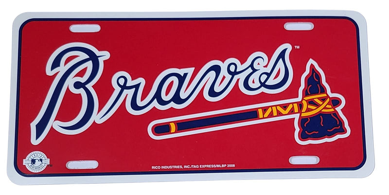 Rico Industries,MLB Auto Vehicle Truck Car License Plate Tag Cover(Atlanta Braves)