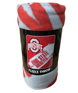 Northwest Licensed NCAA Double Blanket Bundle, Two Top Selling Fleece, Micro Raschel Plush, Sherpa, or Silk Touch Throw Blankets for All Occasions (Ohio State Buckeyes, Painted Fleece/Halftone Plush)