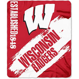 The Northwest Company NCAA Wisconsin Badgers Fleece Throw Blanket, 50" x 60", Painted