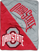 Ohio State Buckeyes 30oz Insulated Stainless Steel Travel Tumbler and Blanket Bundle (Halftone Plush)