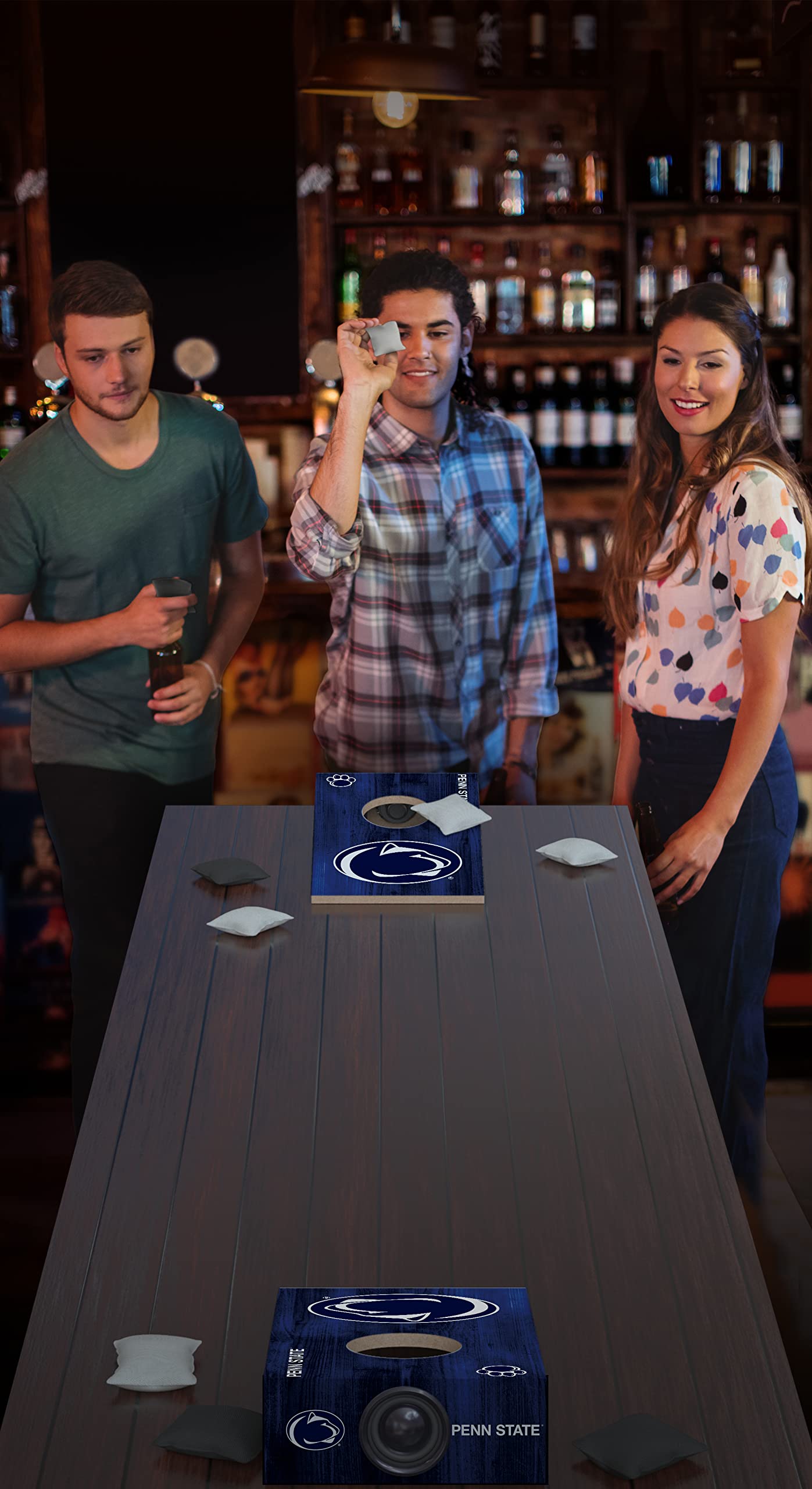 SOAR NCAA Tabletop Cornhole Game and Bluetooth Speaker, Penn State Nittany Lions