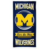 Licensed NCAA 100% Cotton Prime Pride "Let's Go Blue!" Beach Towel 60" x 30" (Michigan Wolverines)