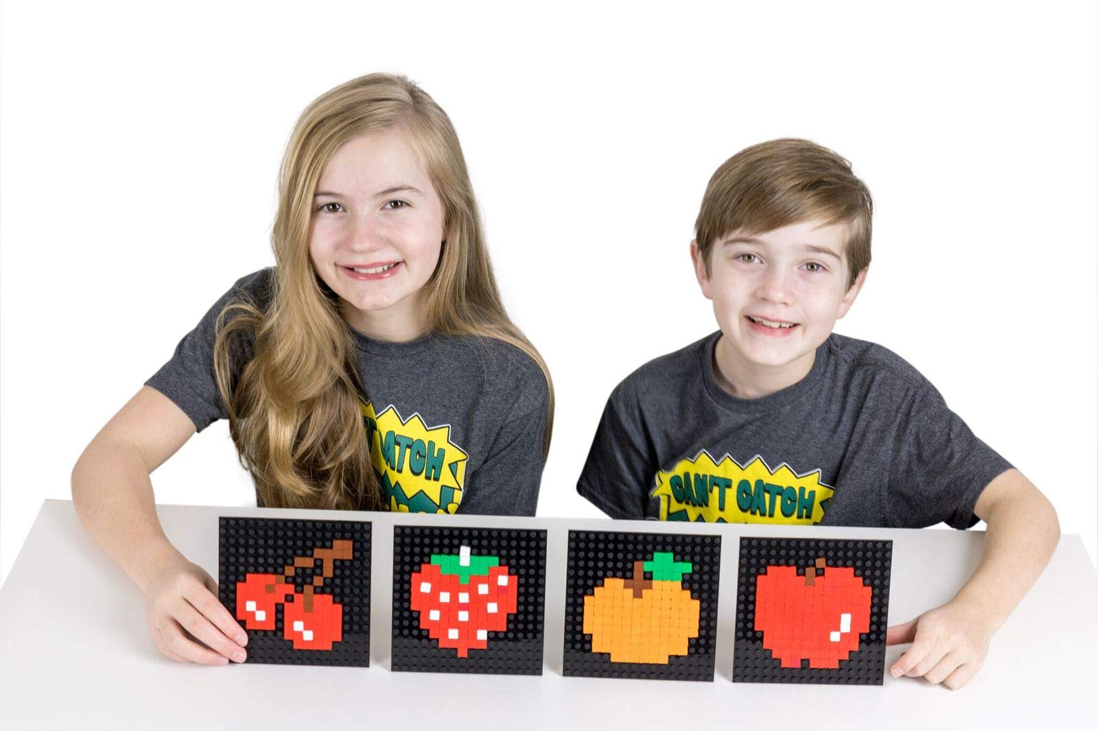 Strictly Briks Pac-Man & BANDAI NAMCO Entertainment Inc | Pac-Man 4-Pack Fruit Pixel Brick Building Set - 309 Pieces