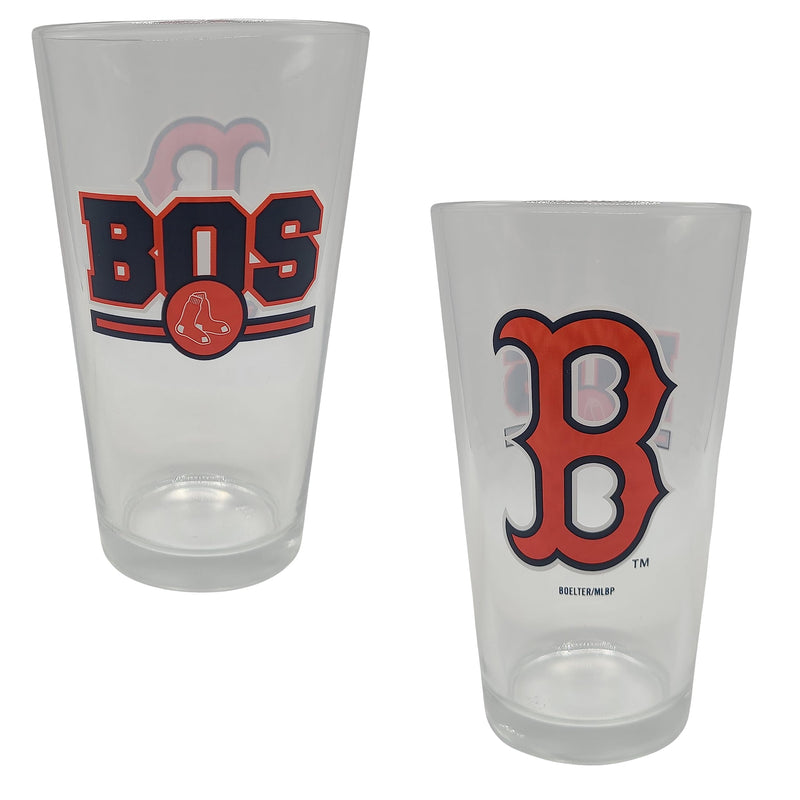 Licensed MLB Letterman 16oz Pint Glass (Boston Red Sox)