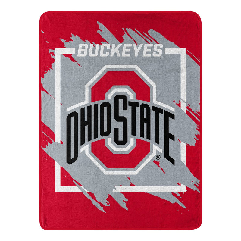 NORTHWEST ENTERPRISES NCAA 46x60 Dimensional Design Micro Raschel Throw Blanket (Ohio State Buckeyes)