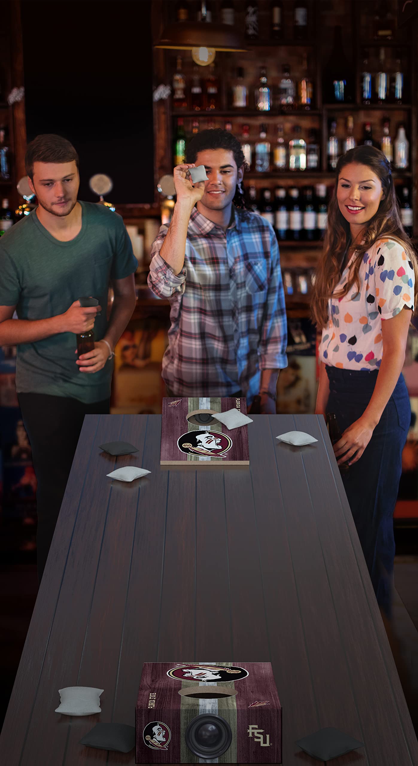 SOAR NCAA Tabletop Cornhole Game and Bluetooth Speaker, Florida State Seminoles