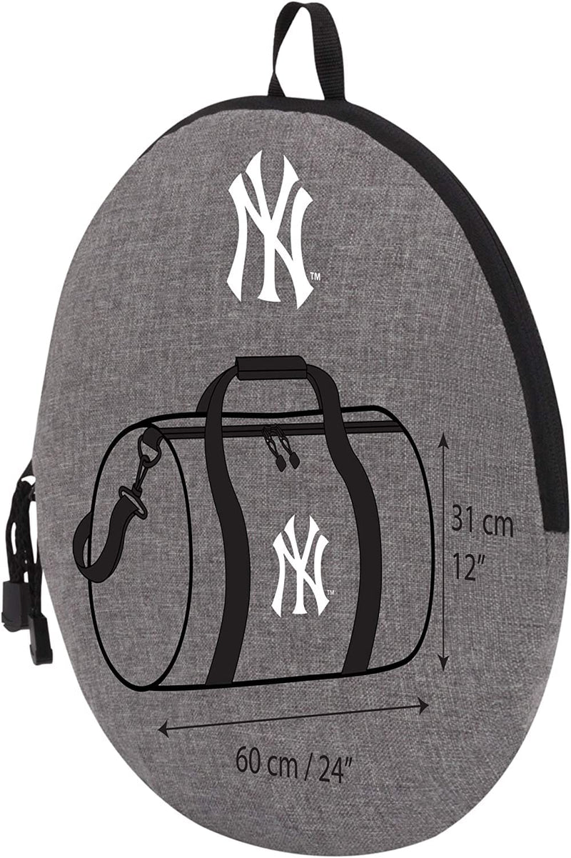 Travel and Warmth MLB Fan Bundle includes Foldable Compact Duffel Bag and Light Fleece Blanket For Easy Portability and Storage (New York Yankees)