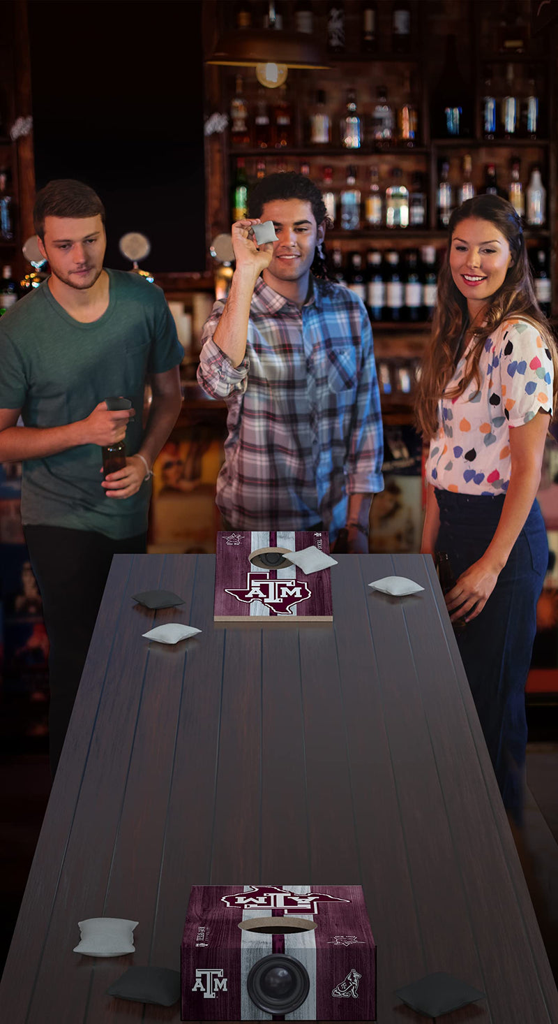 SOAR NCAA Tabletop Cornhole Game and Bluetooth Speaker, Texas A&M Aggies