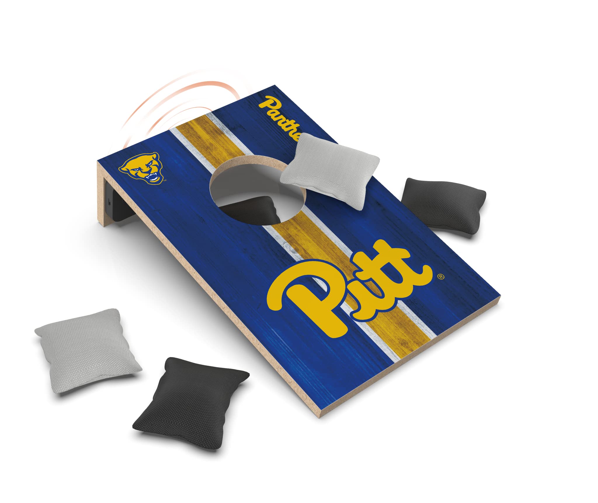 SOAR NCAA Tabletop Cornhole Game and Bluetooth Speaker, Pitt Panthers