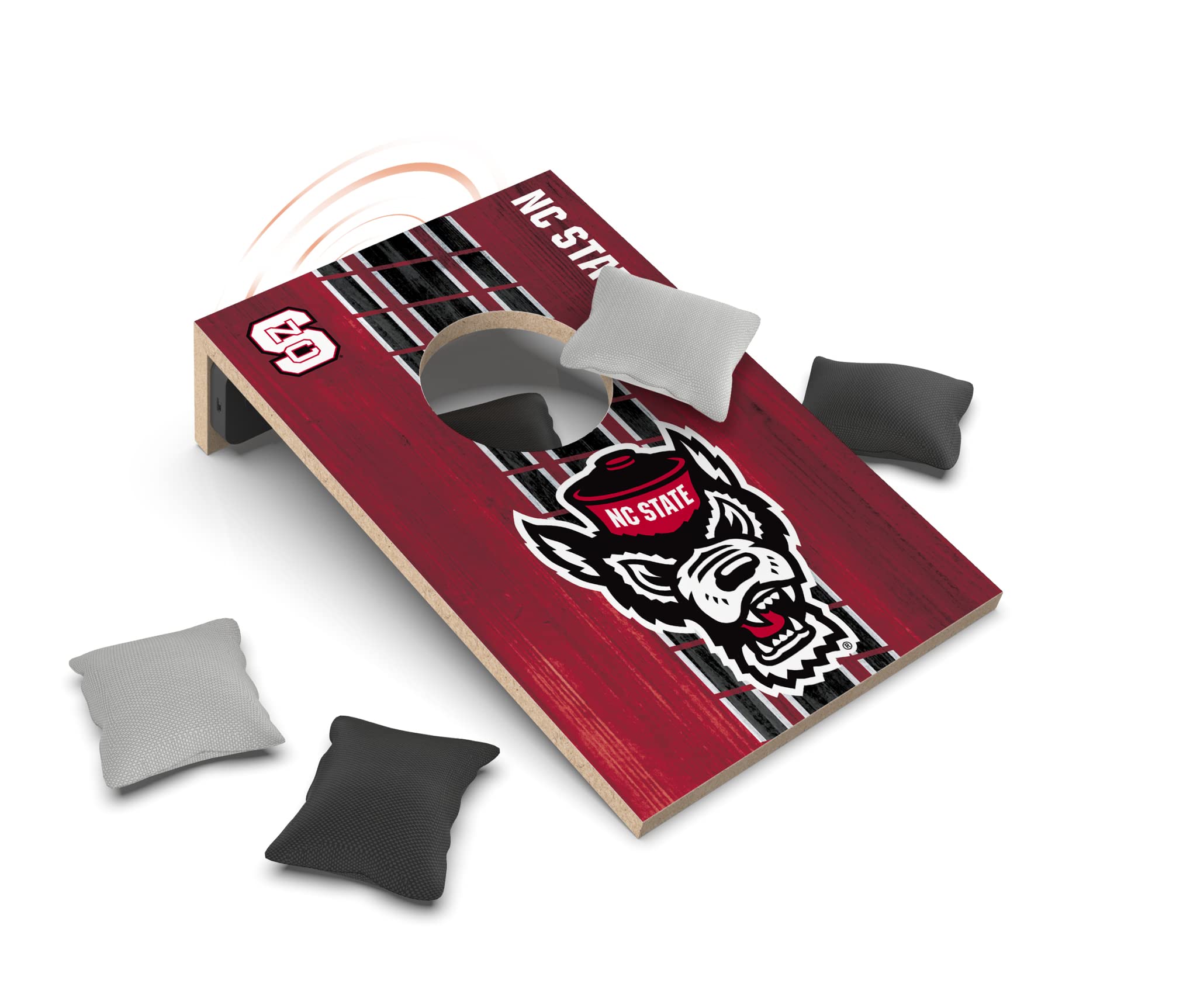 SOAR NCAA Unisex Tabletop Cornhole Game and Bluetooth Speaker, NC State Wolfpack