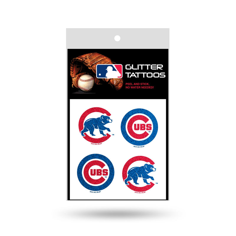 MLB Chicago Cubs Glitter Tattoo, set of 4