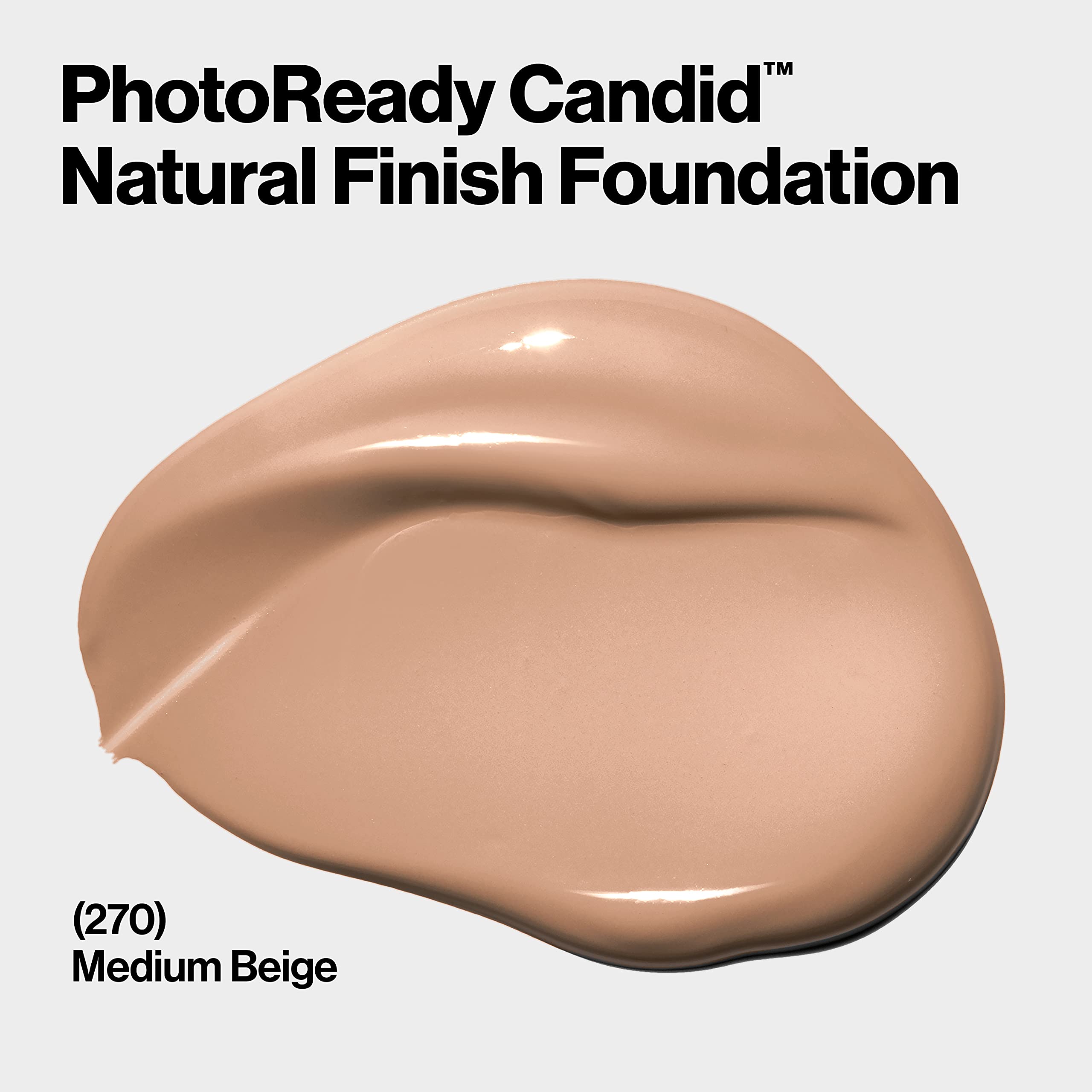 Revlon PhotoReady Candid Natural Finish Foundation, with Anti-Pollution, Antioxidant, Anti-Blue Light Ingredients, 270 Medium Beige, 0.75 fl. oz.
